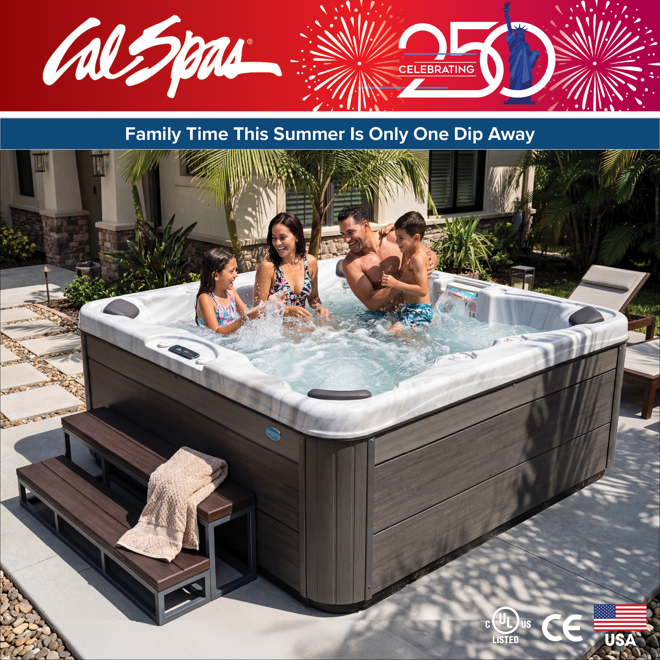 Calspas hot tub being used in a family setting - Hillsboro